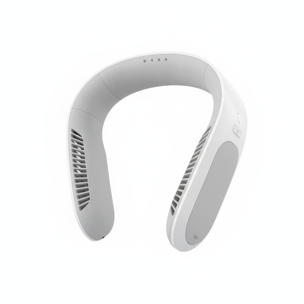 LoadBreeze neck fan front view, white background